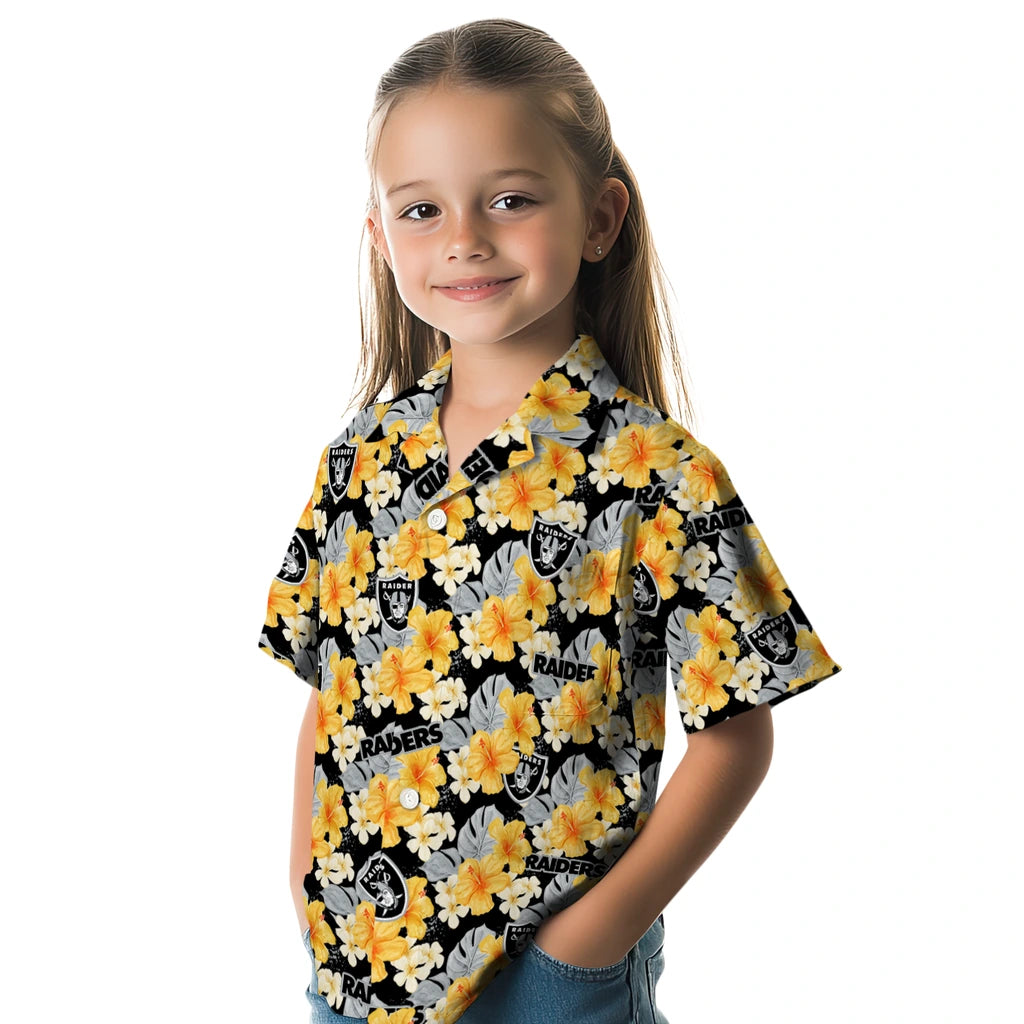 Las Vegas Raiders Hawaiian Shirt - Hibiscus Tropics | Moonbestprint