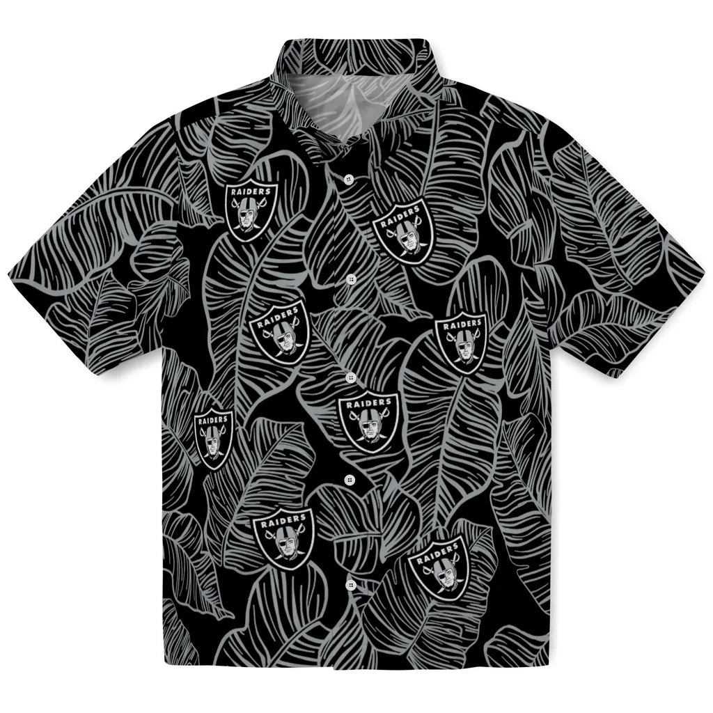 Las Vegas Raiders Hawaiian Shirt - Leaf Outline | Moonbestprint