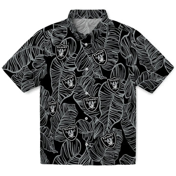 Las Vegas Raiders Hawaiian Shirt - Leaf Outline | Moonbestprint