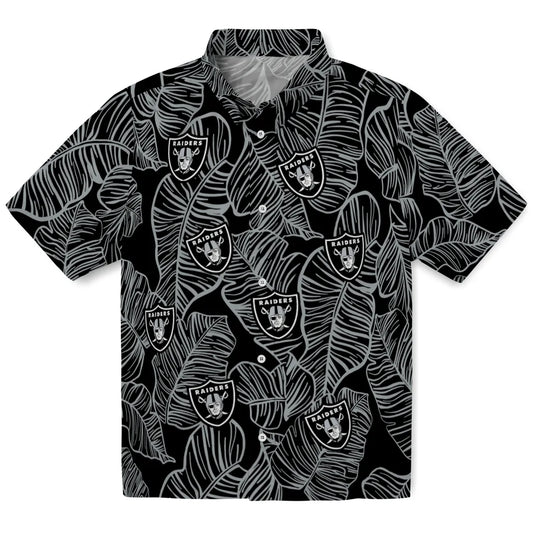 Las Vegas Raiders Hawaiian Shirt - Leaf Outline | Moonbestprint