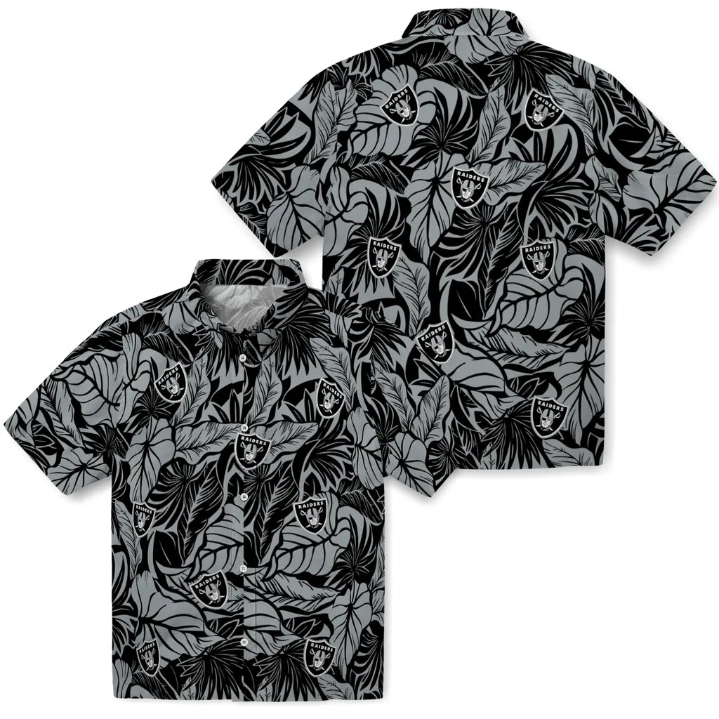 Las Vegas Raiders Hawaiian Shirt - Monstera Layer | Moonbestprint