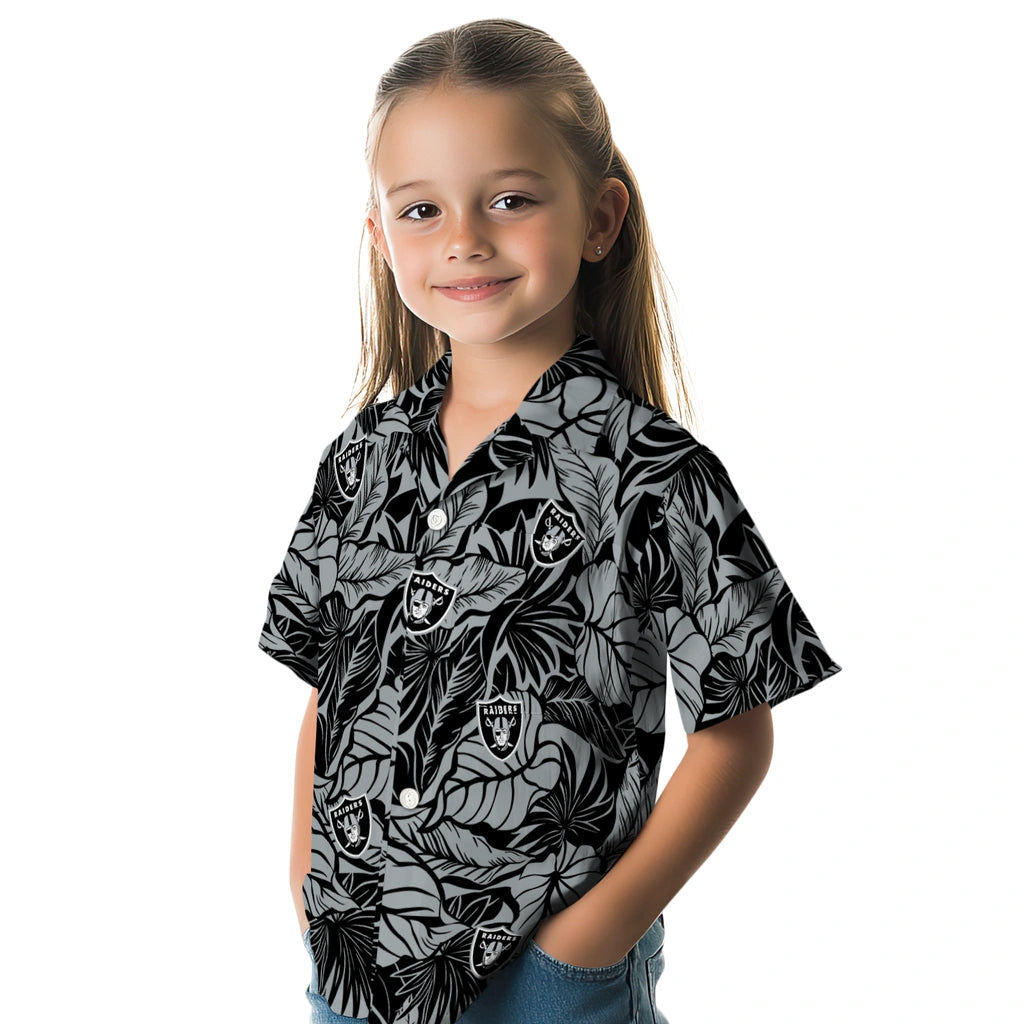Las Vegas Raiders Hawaiian Shirt - Monstera Layer | Moonbestprint