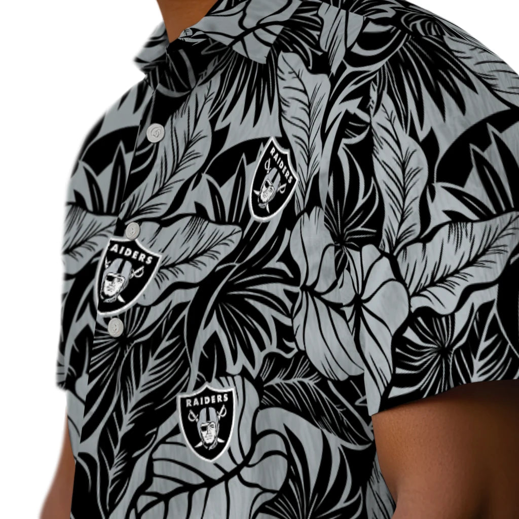 Las Vegas Raiders Hawaiian Shirt - Monstera Layer | Moonbestprint
