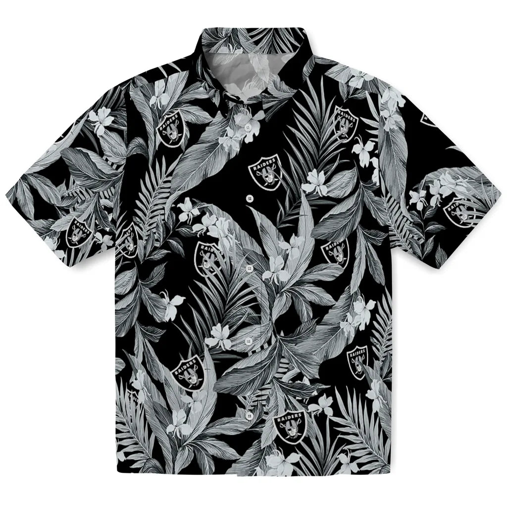 Las Vegas Raiders Hawaiian Shirt - Palm Leaves | Moonbestprint