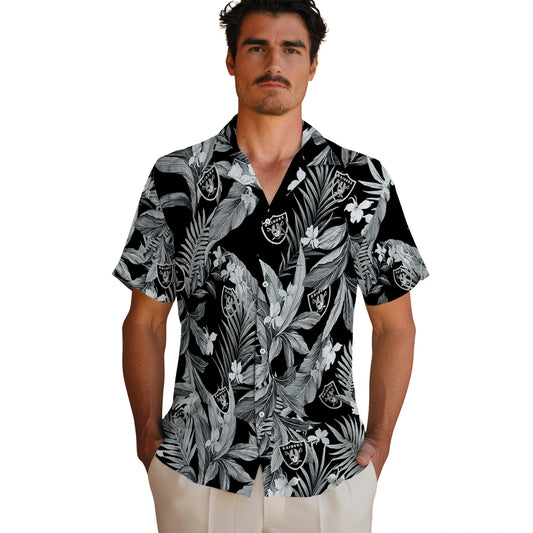 Las Vegas Raiders Hawaiian Shirt - Palm Leaves | Moonbestprint