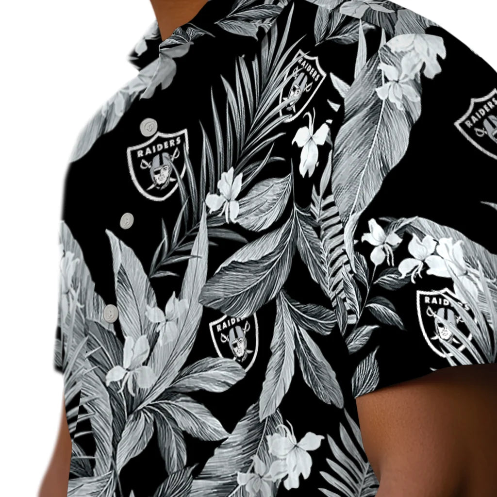 Las Vegas Raiders Hawaiian Shirt - Palm Leaves | Moonbestprint