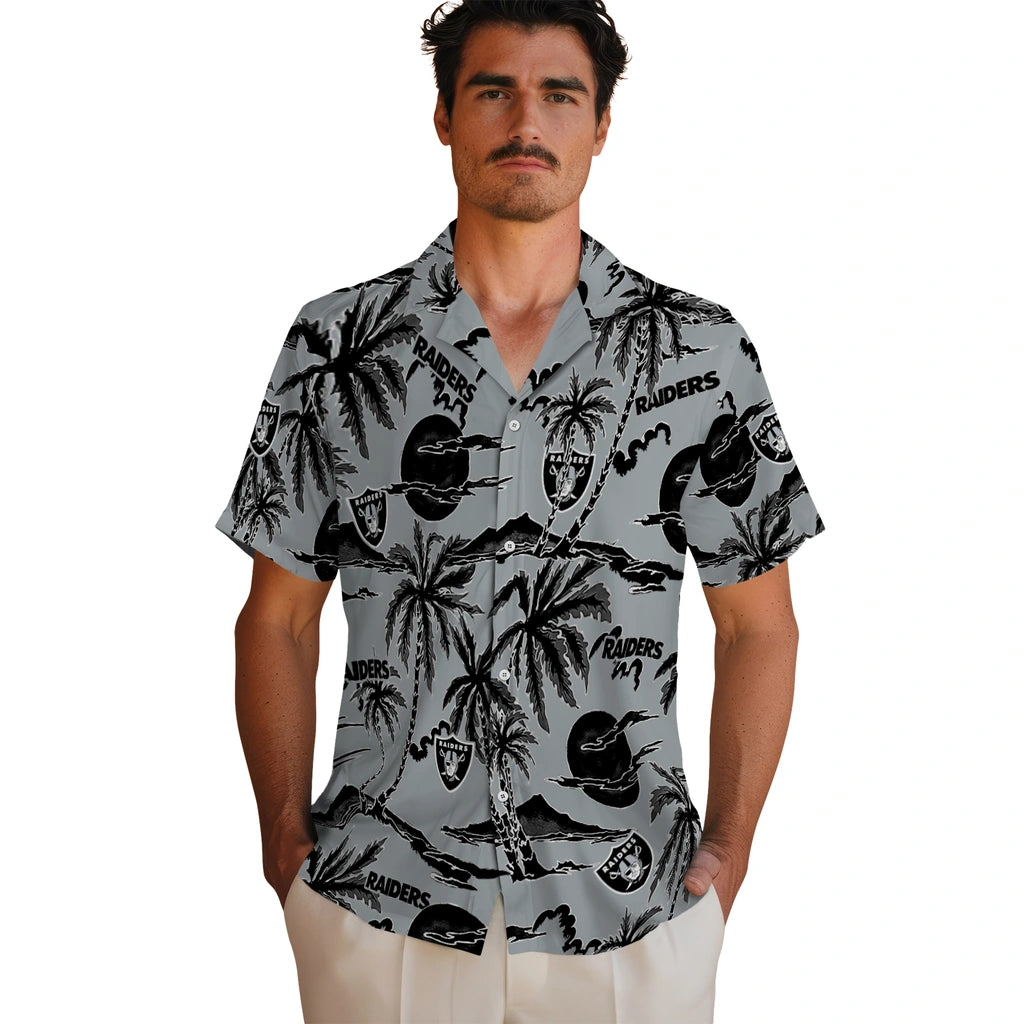 Las Vegas Raiders Hawaiian Shirt - Palm Sunset | Moonbestprint
