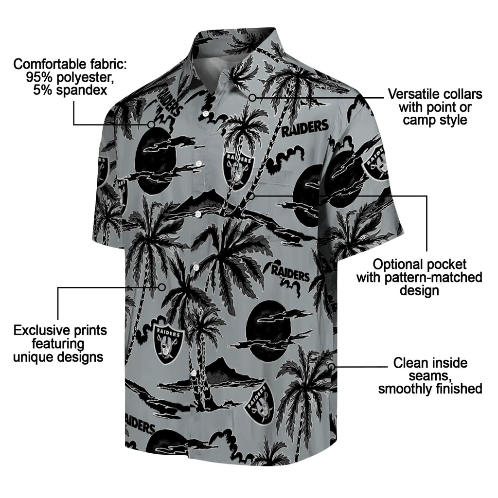 Las Vegas Raiders Hawaiian Shirt - Palm Sunset | Moonbestprint