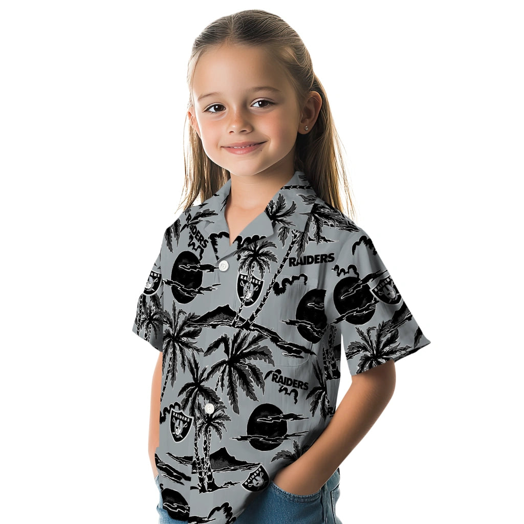 Las Vegas Raiders Hawaiian Shirt - Palm Sunset | Moonbestprint