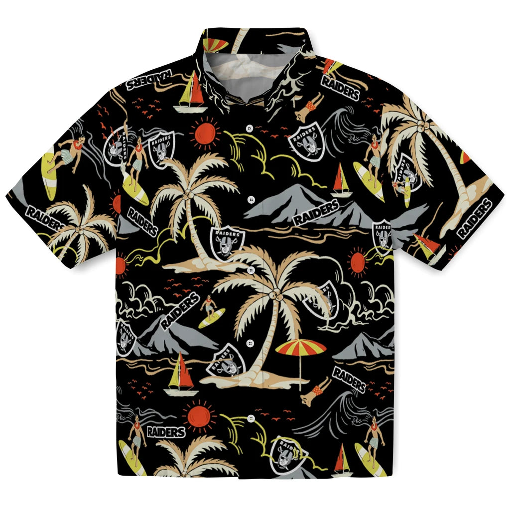 Las Vegas Raiders Hawaiian Shirt - Palm Tree Island | Moonbestprint