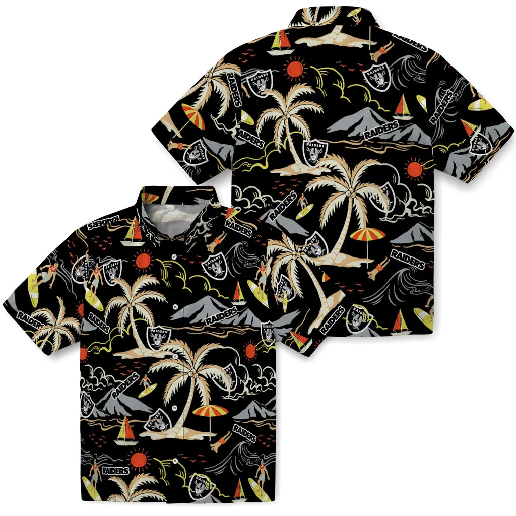 Las Vegas Raiders Hawaiian Shirt - Palm Tree Island | Moonbestprint