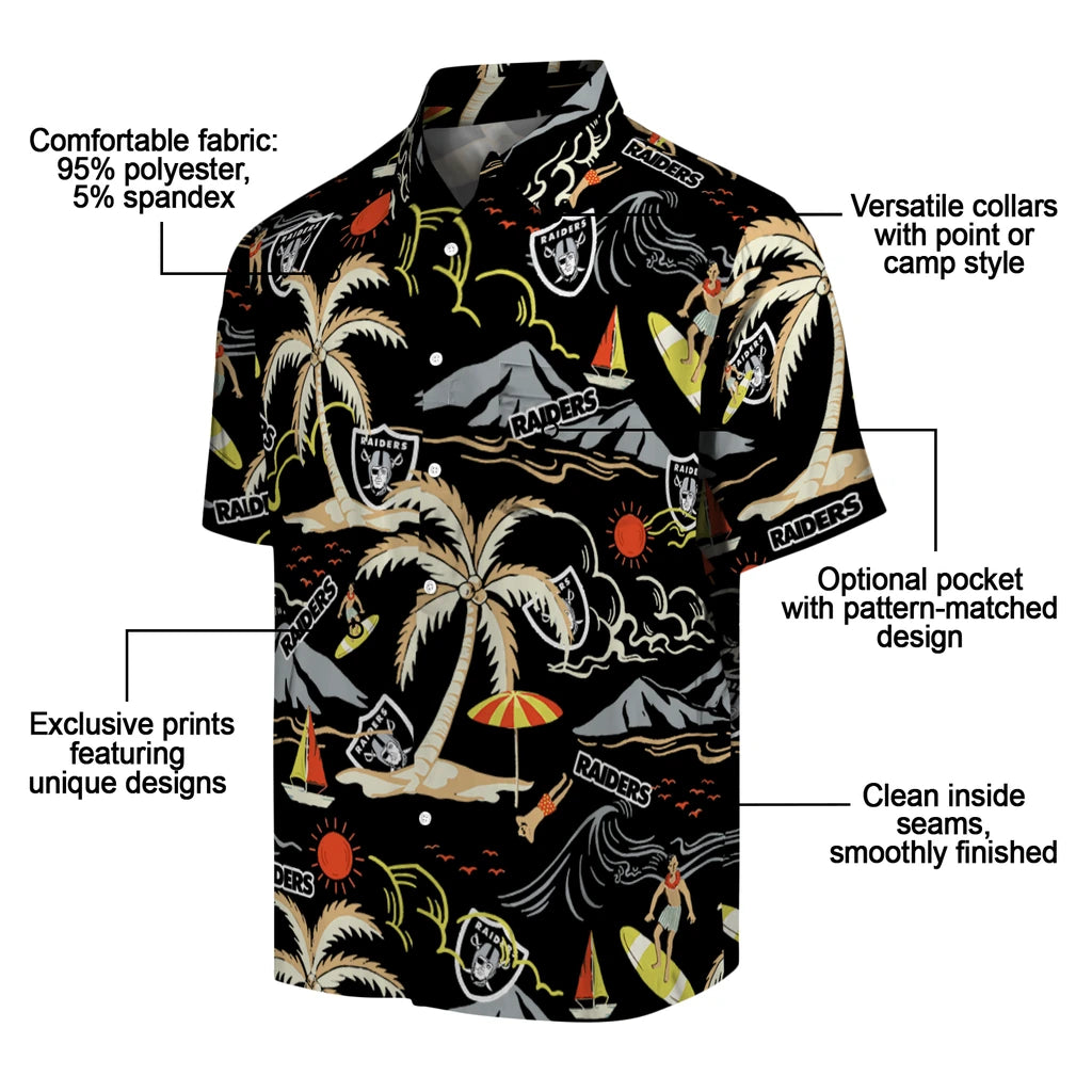 Las Vegas Raiders Hawaiian Shirt - Palm Tree Island | Moonbestprint