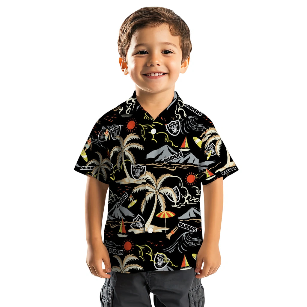 Las Vegas Raiders Hawaiian Shirt - Palm Tree Island | Moonbestprint