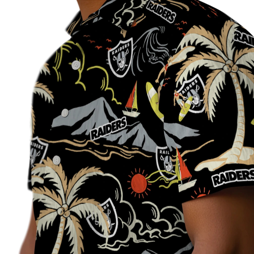 Las Vegas Raiders Hawaiian Shirt - Palm Tree Island | Moonbestprint