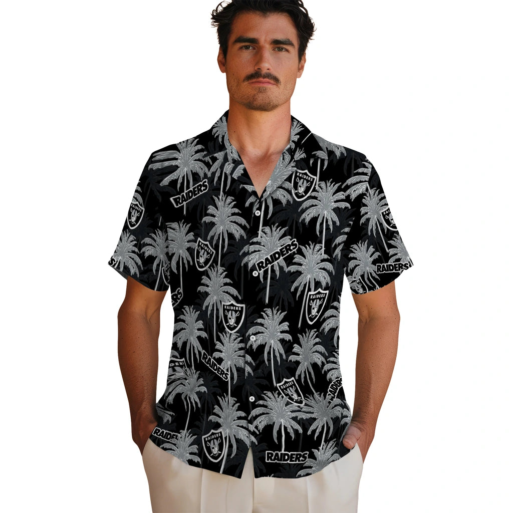 Las Vegas Raiders Hawaiian Shirt - Palm Tree Motif | Moonbestprint
