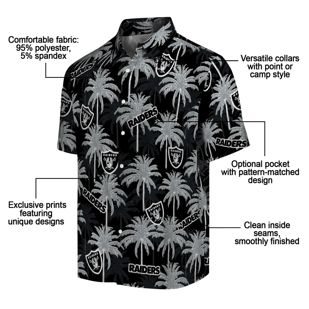 Las Vegas Raiders Hawaiian Shirt - Palm Tree Motif | Moonbestprint