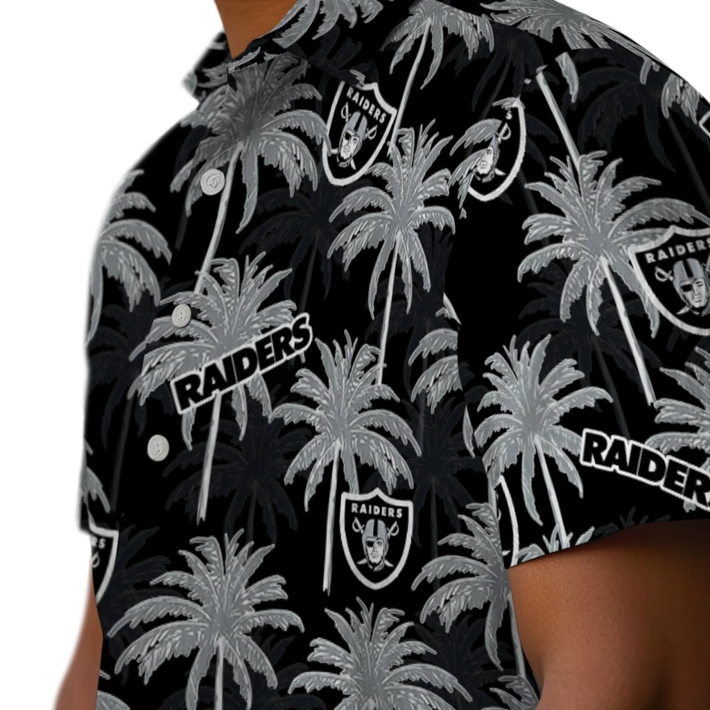Las Vegas Raiders Hawaiian Shirt - Palm Tree Motif | Moonbestprint