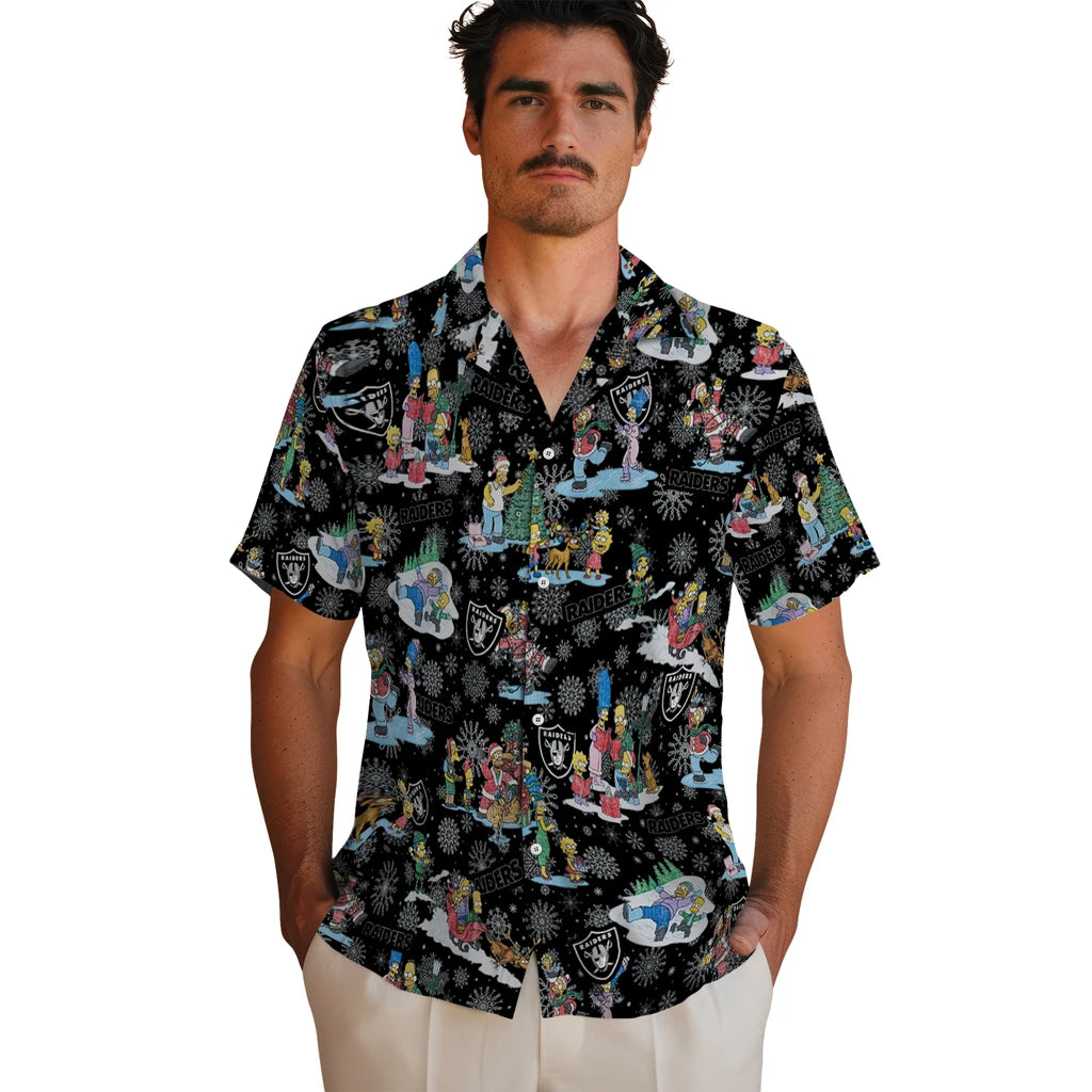 Las Vegas Raiders Hawaiian Shirt - Simpsons Christmas | Moonbestprint