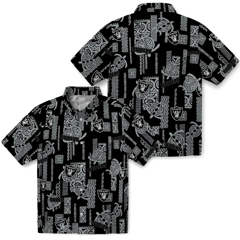 Las Vegas Raiders Hawaiian Shirt - Turtle Lines | Moonbestprint