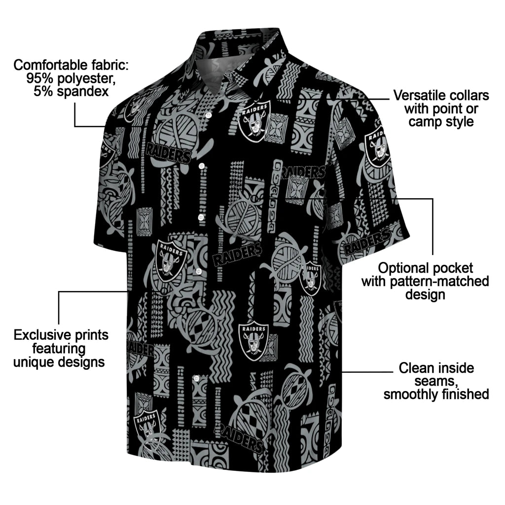 Las Vegas Raiders Hawaiian Shirt - Turtle Lines | Moonbestprint