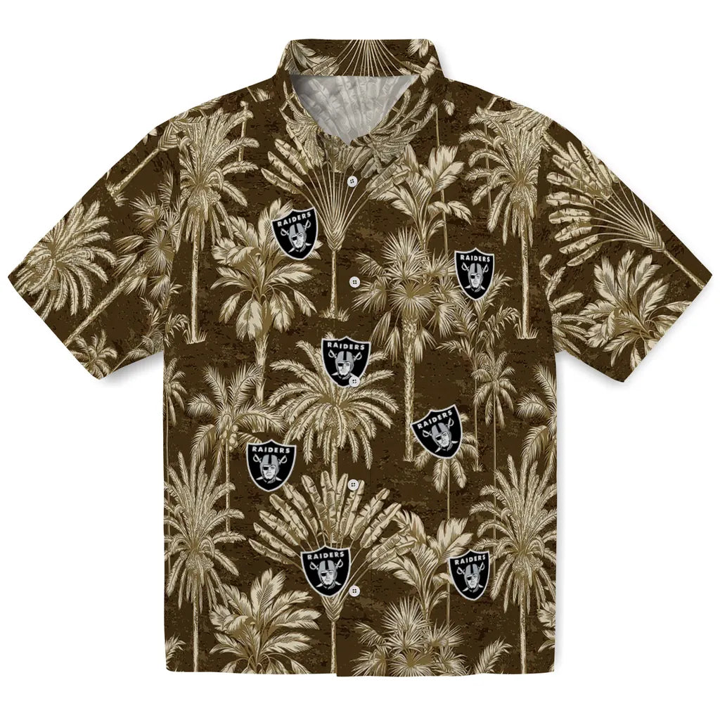 Las Vegas Raiders Hawaiian Shirt - Vintage Palm Tree | Moonbestprint