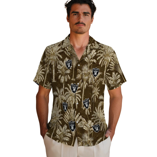 Las Vegas Raiders Hawaiian Shirt - Vintage Palm Tree | Moonbestprint
