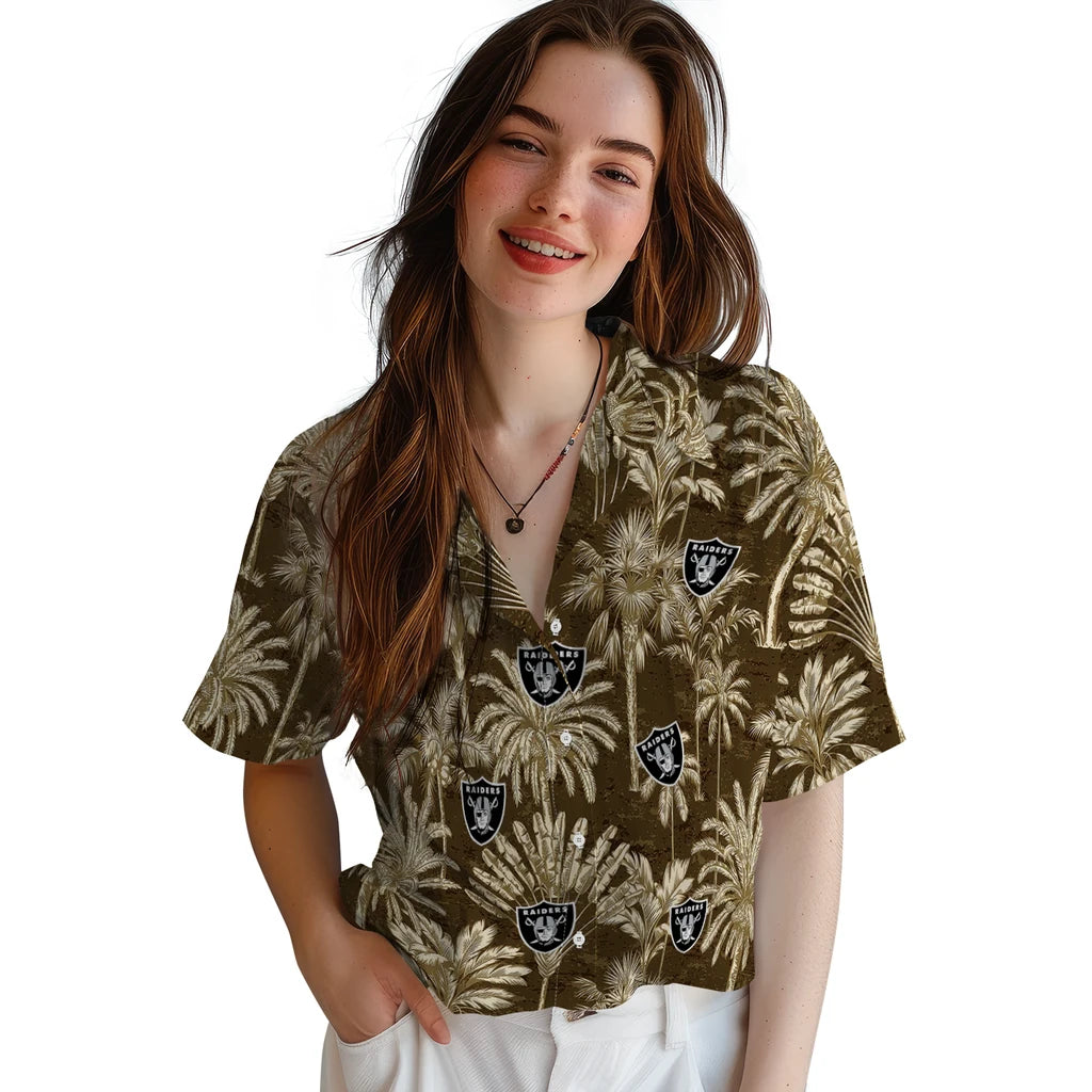Las Vegas Raiders Hawaiian Shirt - Vintage Palm Tree | Moonbestprint