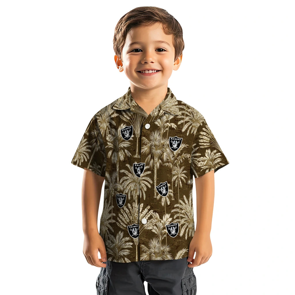 Las Vegas Raiders Hawaiian Shirt - Vintage Palm Tree | Moonbestprint