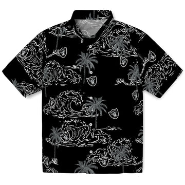 Las Vegas Raiders Hawaiian Shirt - Wave Palm | Moonbestprint