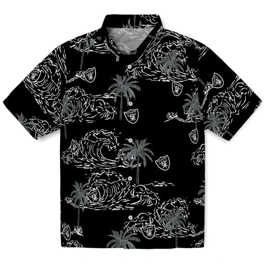 Las Vegas Raiders Hawaiian Shirt - Wave Palm | Moonbestprint