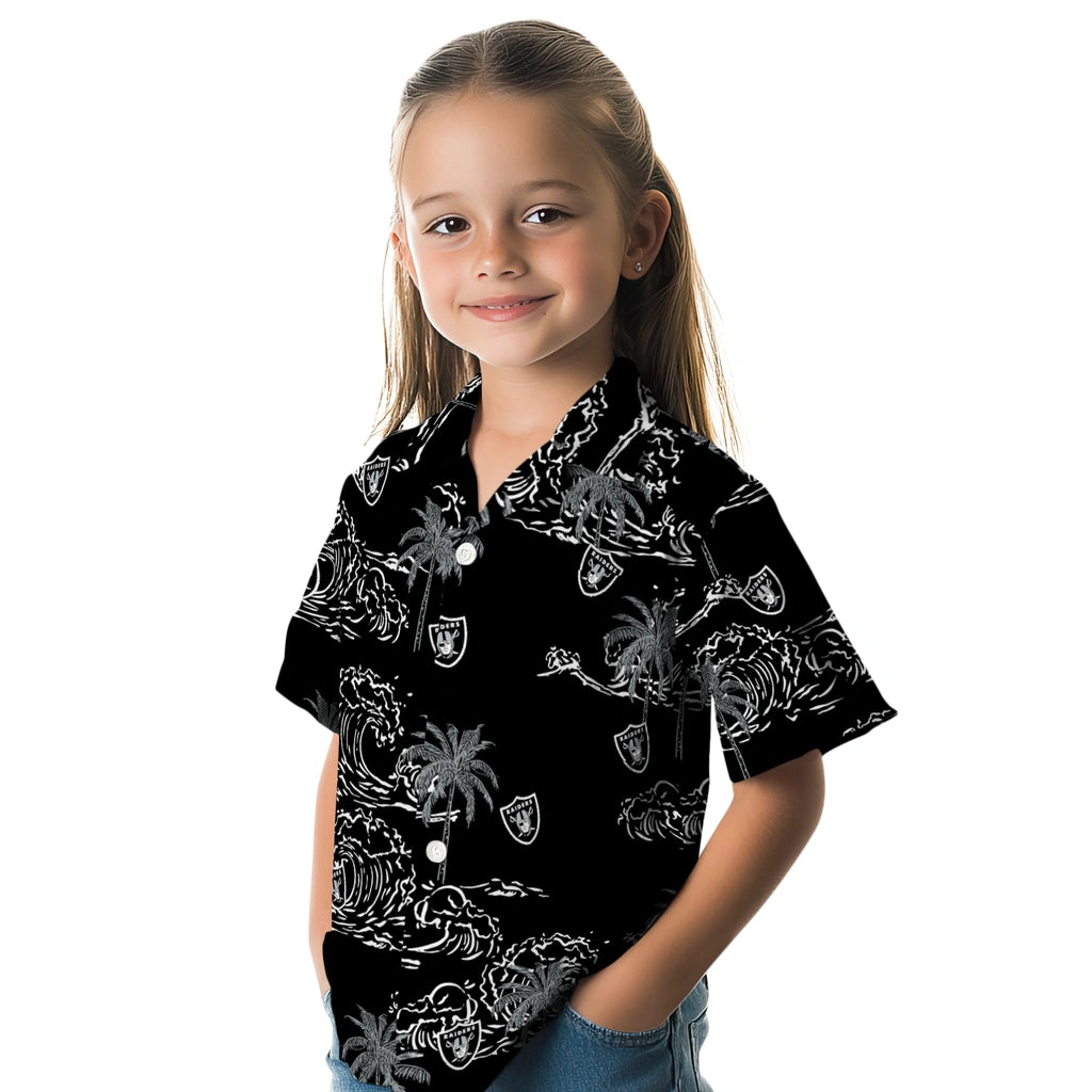 Las Vegas Raiders Hawaiian Shirt - Wave Palm | Moonbestprint
