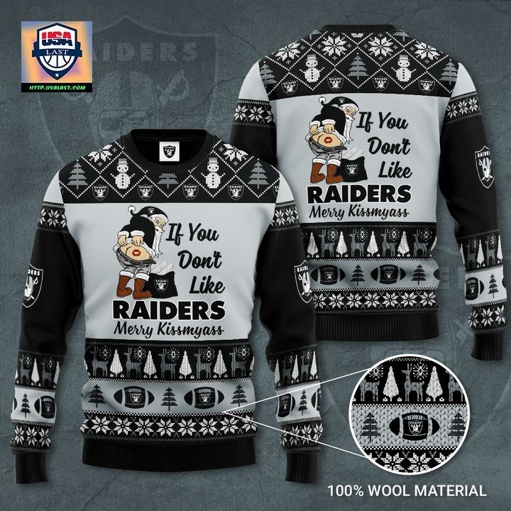 Las Vegas Raiders If You Dont Like Raiders Merry Kissmyass Ugly Sweater ? Usalast