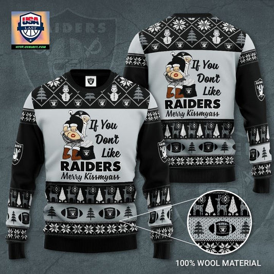 Las Vegas Raiders If You Dont Like Raiders Merry Kissmyass Ugly Sweater ? Usalast
