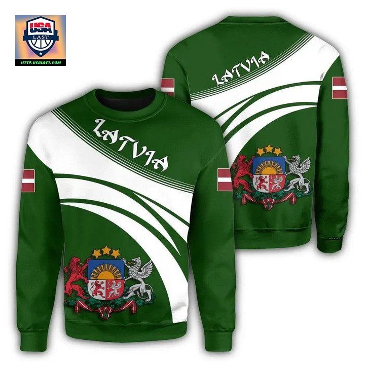 Latvia Coat Of Arms Sweater Cricket Style J5W ? Usalast