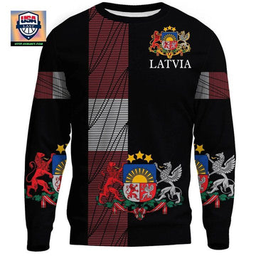 Latvia-United Sweater Knitted Long-Sleeved Sweater A27 ? Usalast