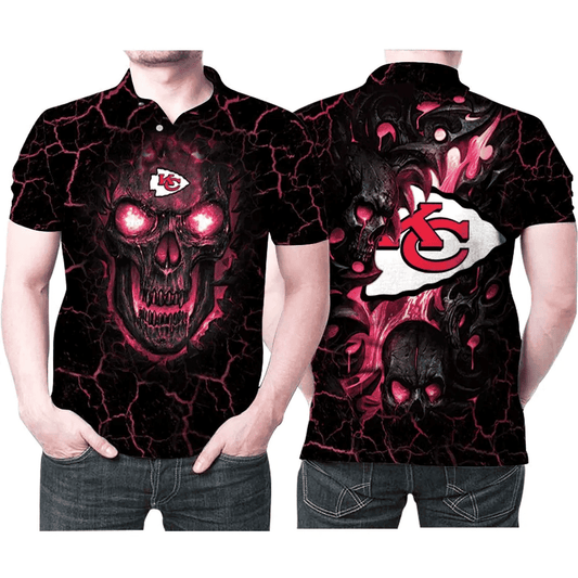 Lava Skull Kansas City Chiefs Sport-Team Polo Shirt - Moonbestprint