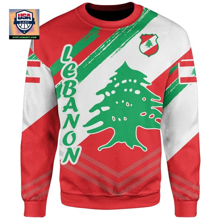 Lebanon Personalised Sweater ? Lebanon Flag Polygon Style ? Bn1524 ? Usalast