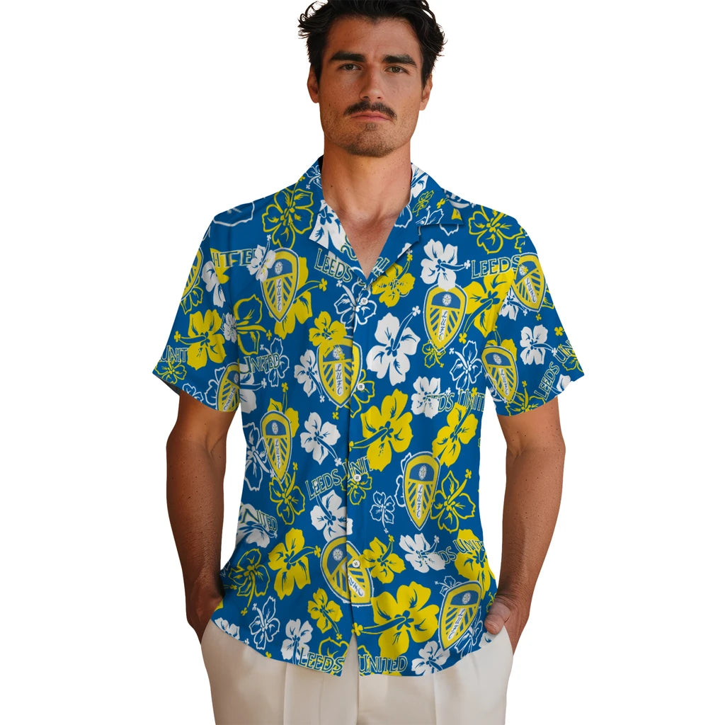 Leeds United Hibiscus Bloom Hawaiian Shirt – Moonbestprint