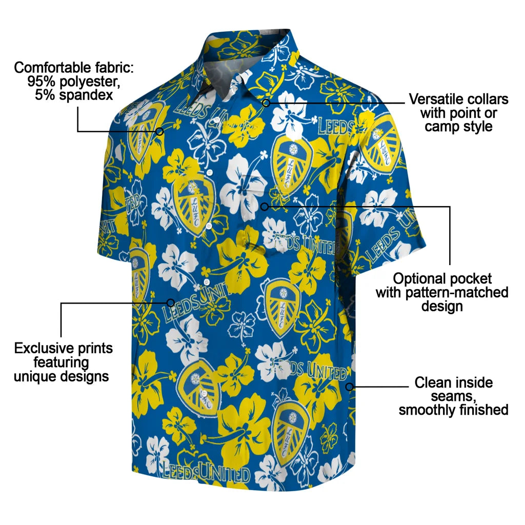 Leeds United Hibiscus Bloom Hawaiian Shirt – Moonbestprint
