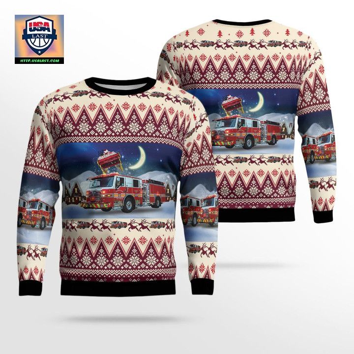 Leesburg Virginia Loudoun County Fire and Rescue Christmas Sweater 3D ? Usalast