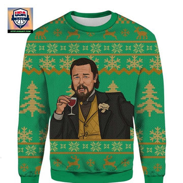 Leo Laughing Meme Ugly Christmas 2022 3D Sweater ? Usalast