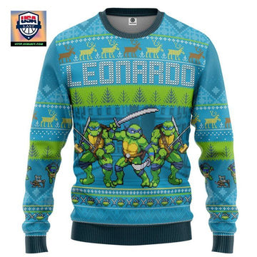 Leonardo Teenage Mutant Ninja Turtles Christmas Sweater ? Usalast
