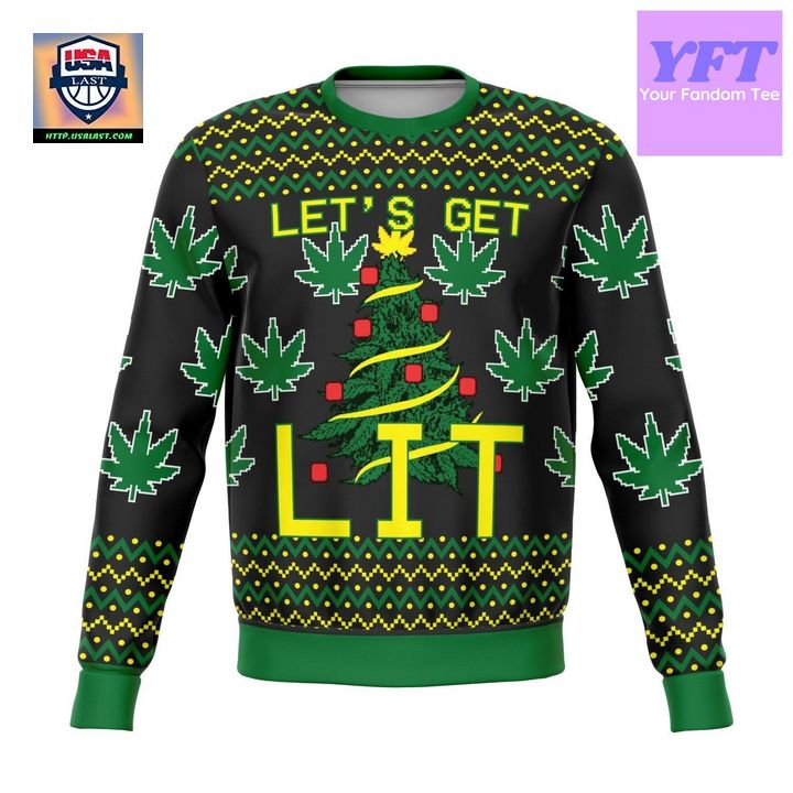 Lets Get Lit Funny Meme 2022 Design 3d Ugly Christmas Sweater ? Usalast