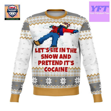 Lets Lie In The Snow And Pretend Dank 2022 Design 3d Ugly Christmas Sweater ? Usalast