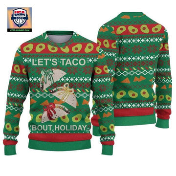 Lets Taco Bout Holiday Ugly Sweater Feliz Navidad Latin ? Usalast