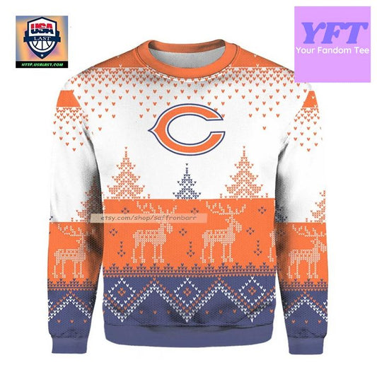 Letter C Orange 2022 Believe All Over Print 3d Ugly Christmas Sweater ? Usalast