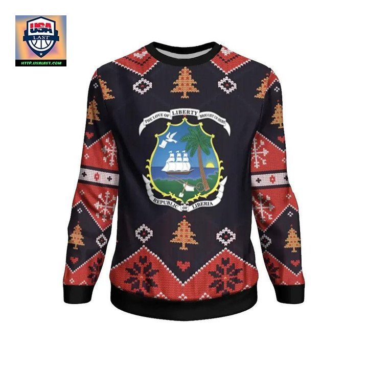 Liberia Christmas Sweater ? Santa Claus Ho Ho Ho ? Bn1810 ? Usalast