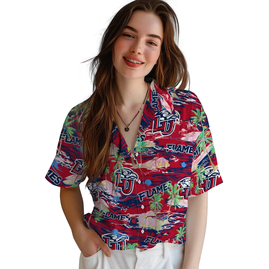 Liberty Flames Flamingo Retreat 2026 Hawaiian Shirt – Moonbestprint