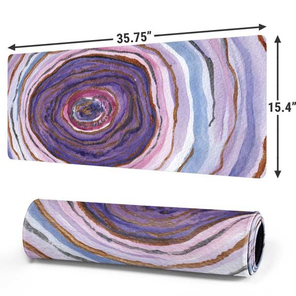 Lilac Watercolor Geode Gaming Mouse Pad Moonbestprint