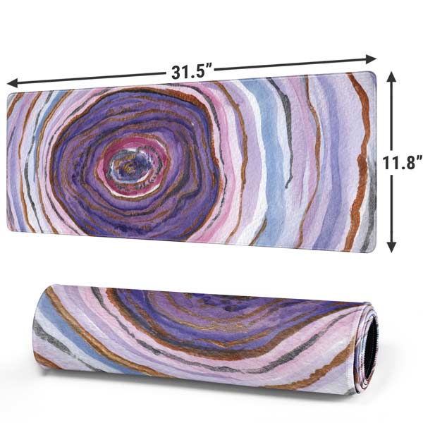 Lilac Watercolor Geode Gaming Mouse Pad Moonbestprint
